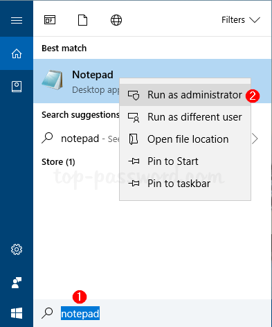 Open Notepad as Administrator